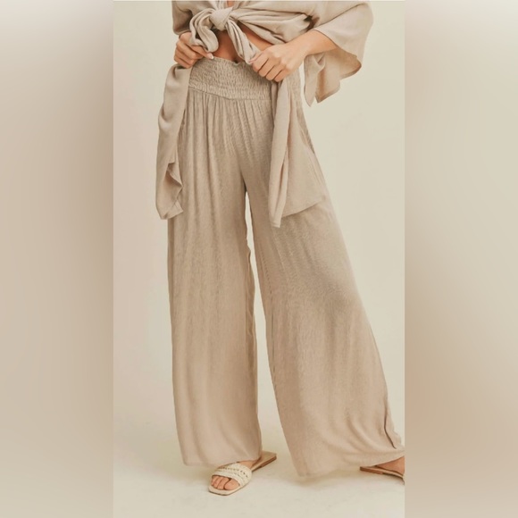 MIOU MUSE Pants - MIOU MUSE Smocked Waist Pants